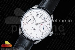 YLF V2 IWC 포르투기저 애뉴얼 캘린더 화이트다이얼 블랙가죽스트랩 Portuguese Real PR Real Annual Calendar IW5035 YLF 1:1 Best Edition White Dial SS Markers on Black Leather Strap A52850 V2