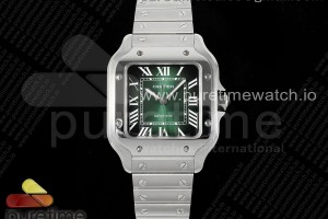 BVF 산토스 드 까르띠에 40 라지 그린다이얼 스틸브레이슬릿 Santos de Cartier 40mm BVF 1:1 Best Edition Green Dial on SS SmartLinks Bracelet MIYOTA 9015