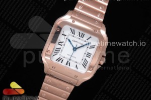 BVF V2 산토스 드 까르띠에 로즈골드 금통 미듐 35미리 Santos de Cartier 35mm RG 2018 BVF 1:1 Best Edition White Dial on RG SmartLinks Bracelet MIYOTA 9015 V2