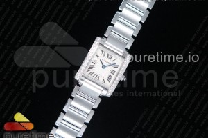 K11F 탱크 프랑세즈 스몰 20.3미리 화이트다이얼 다이아베젤 스틸 브레이슬릿 Tank Francaise Ladies 20.3mm SS K11F Best Edition White Dial Diamonds Bezel on SS Bracelet Ronda Quartz