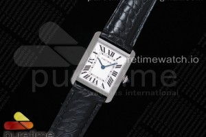 K11F 탱크솔로 스몰 24미리 화이트다이얼 블랙 악어가죽스트랩 Tank Solo 24.5mm K11F SS White Dial on Black Croco Strap Ronda Quartz