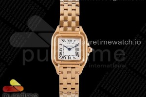 BVF 까르띠에 팬더 시크릿 22 로즈골드 화이트다이얼 스틸브레이슬릿 Panthère 22mm BVF 1:1 Best Edition RG White Dial on RG Bracelet Ronda Quartz