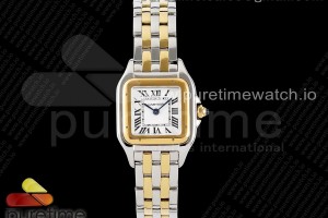 BVF 까르띠에 팬더 시크릿 22 옐로우골드콤비 화이트다이얼 스틸브레이슬릿 Panthère 22mm BVF 1:1 Best Edition SS/YG White Dial on SS/YG Bracelet Ronda Quartz