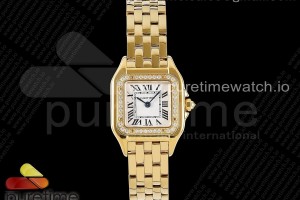 BVF 까르띠에 팬더 시크릿 22 옐로우골드 다이아베젤 화이트다이얼 스틸브레이슬릿 Panthère 22mm BVF 1:1 Best Edition YG White Dial Diamonds Bezel on YG Bracelet Ronda Quartz