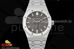 ZF V3 오데마피게 로얄오크 15500 그레이다이얼 스틸브레이슬릿 Royal Oak 41mm 15500 SS ZF 1:1 Best Edition Gray Textured Dial on SS Bracelet A4302 Super Clone V3