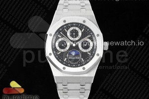 APSF 오데마피게 로얄오크 퍼페츄얼캘린더 블랙/실버다이얼 스틸브레이슬릿 Royal Oak 41mm Complicated 26574 SS APSF1:1 Best Edition Black/Silver Dial on SS Bracelet A5134
