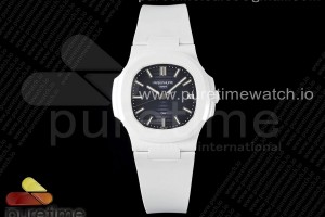 AMGF 파텍필립 AET노틸러스 5711 화이트세라믹 블루다이얼 화이트러버스트랩 AET Nautilus 5711 White Ceramic AMGF Best Edition Blue Dial on White Rubber Strap MIYOTA 9015