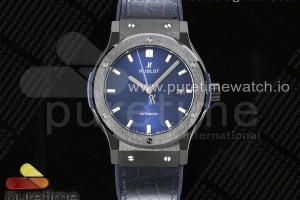 GSF 위블로 클래식퓨전42 세라믹케이스 블루다이얼 블루거미스트랩 Classic Fusion 42mm Real Black Ceramic GSF 1:1 Best Edition Blue Dial on Blue Gummy Strap SW300