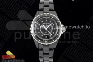 EAST공장 샤넬 J12 블랙세라믹 33미리 블랙다이얼 다이아인덱스 J13 33mm East Factory 1:1 Best Edition Black Korea Ceramic Black Diamonds Dial on Bracelet Swiss Quartz
