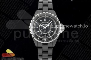 EAST공장 샤넬 J12 블랙세라믹 33미리 블랙다이얼 아라비안인덱스 J13 33mm East Factory 1:1 Best Edition Black Korea Ceramic Black Dial on Bracelet Swiss Quartz