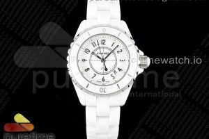 EAST(HTF)공장 샤넬 J12 화이트세라믹 33미리 화이트이얼 아라비안인덱스 J13 33mm East Factory 1:1 Best Edition White Korea Ceramic White Dial on Bracelet Swiss Quartz