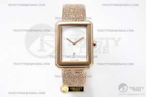 BVF 샤넬 보이프렌드 로즈골드 화이트다이얼 트위드브레이슬릿 Chanel Boyfriend Tweed RG/RG Wht BVF Sw Qtz